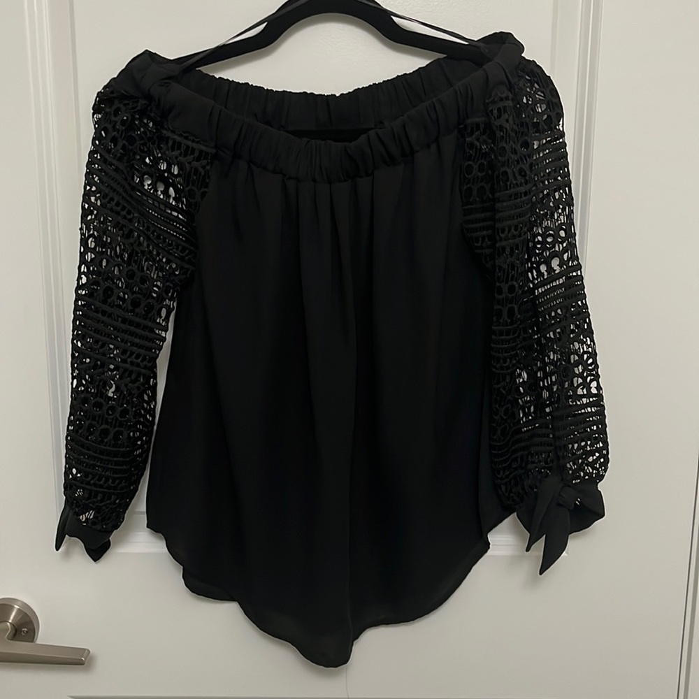 Black off shoulder top